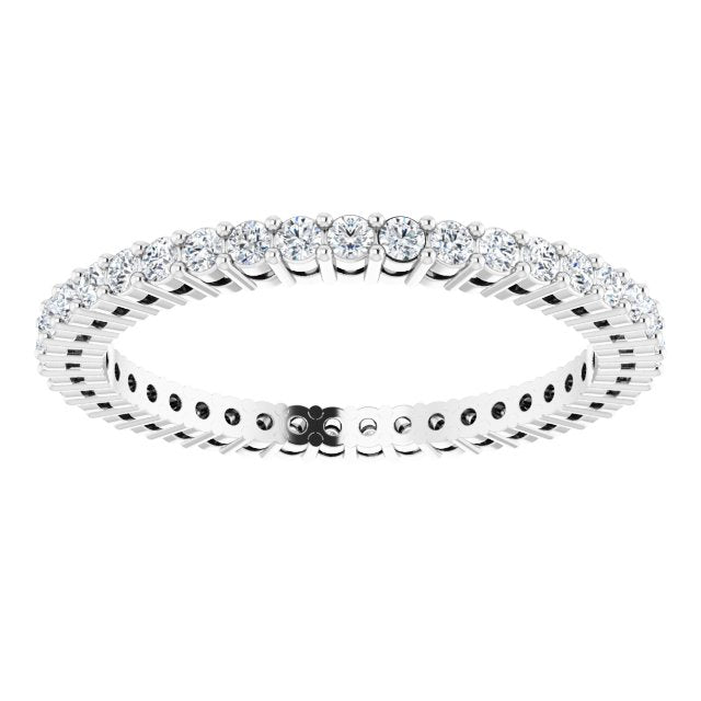 Platinum Round Lab-Grown Diamond Shared-Prong Eternity Band – 1.5 mm Stones (1/2 CTW) - view 3