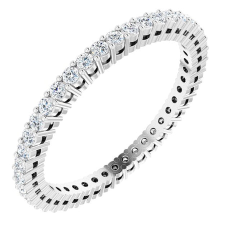 Platinum Round Lab-Grown Diamond Shared-Prong Eternity Band – 1.5 mm Stones (1/2 CTW)