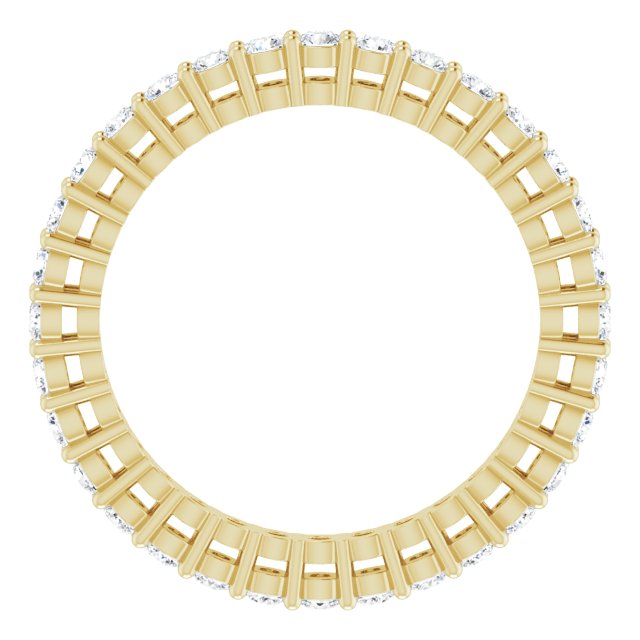 14K Gold Round Lab-Grown Diamond Shared-Prong Eternity Band – 1.7 mm Stones (1/2–5/8 CTW) - Yellow Gold - view 2
