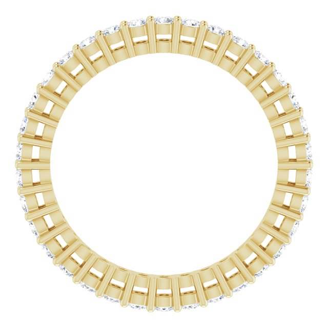 14K Gold Round Lab-Grown Diamond Shared-Prong Eternity Band – 1.7 mm Stones (1/2–5/8 CTW) - Yellow Gold - view 2