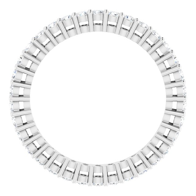 Platinum Round Natural Diamond Shared-Prong Eternity Band – 1.7 mm Stones (1/2–3/4 CTW) - view 2