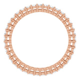 14K Gold Round Lab-Grown Diamond Shared-Prong Eternity Band – 1.7 mm Stones (1/2–5/8 CTW) - Rose Gold - view 2