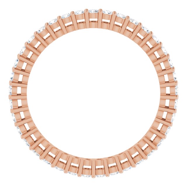 14K Gold Round Lab-Grown Diamond Shared-Prong Eternity Band – 1.7 mm Stones (1/2–5/8 CTW) - Rose Gold - view 2