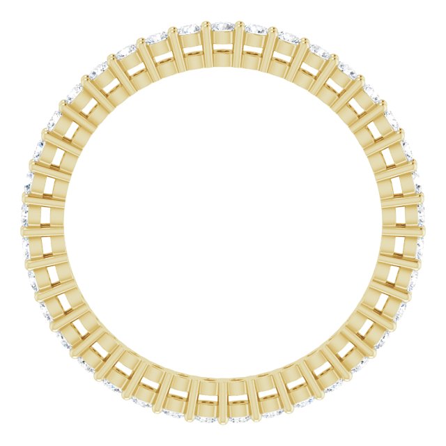 14K Gold Round Lab-Grown Diamond Shared-Prong Eternity Band – 1.7 mm Stones (1/2–5/8 CTW) - Yellow Gold - view 2