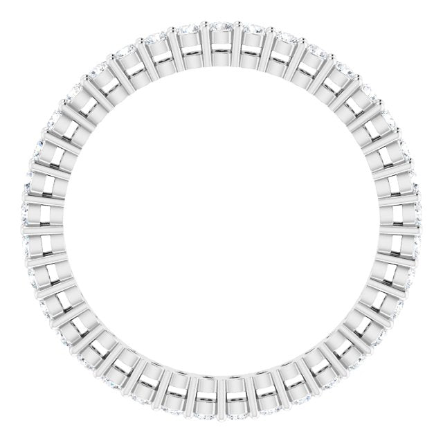 Platinum Round Natural Diamond Shared-Prong Eternity Band – 1.7 mm Stones (1/2–3/4 CTW) - view 2