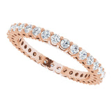 14K Gold Round Lab-Grown Diamond Shared-Prong Eternity Band – 1.7 mm Stones (1/2–5/8 CTW) - Rose Gold - view 5
