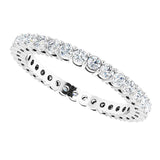 Platinum Round Natural Diamond Shared-Prong Eternity Band – 1.7 mm Stones (1/2–3/4 CTW) - view 5
