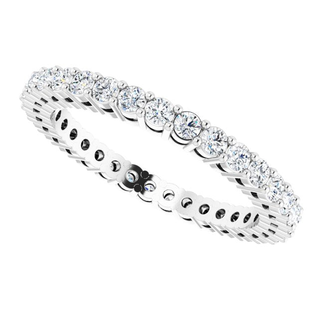 Platinum Round Natural Diamond Shared-Prong Eternity Band – 1.7 mm Stones (1/2–3/4 CTW) - view 5