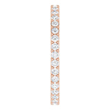 14K Gold Round Lab-Grown Diamond Shared-Prong Eternity Band – 1.5 mm Stones (1/2 CTW) - Rose Gold - view 4