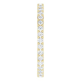 14K Gold Round Natural Diamond Shared-Prong Eternity Band – 1.5 mm Stones (1/2–5/8 CTW) - Yellow Gold - view 4