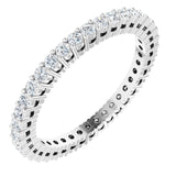 14K Gold Round Lab-Grown Diamond Shared-Prong Eternity Band – 1.5 mm Stones (1/2 CTW) - White Gold