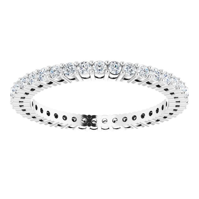Platinum Round Lab-Grown Diamond Shared-Prong Eternity Band – 1.5 mm Stones (1/2 CTW) - view 3