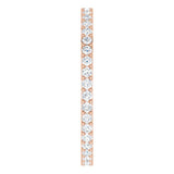 14K Gold Round Lab-Grown Diamond Shared-Prong Eternity Band – 1.5 mm Stones (1/2 CTW) - Rose Gold - view 4