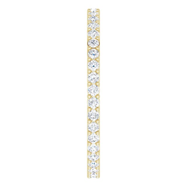 14K Gold Round Lab-Grown Diamond Shared-Prong Eternity Band – 1.5 mm Stones (1/2 CTW) - Yellow Gold - view 4
