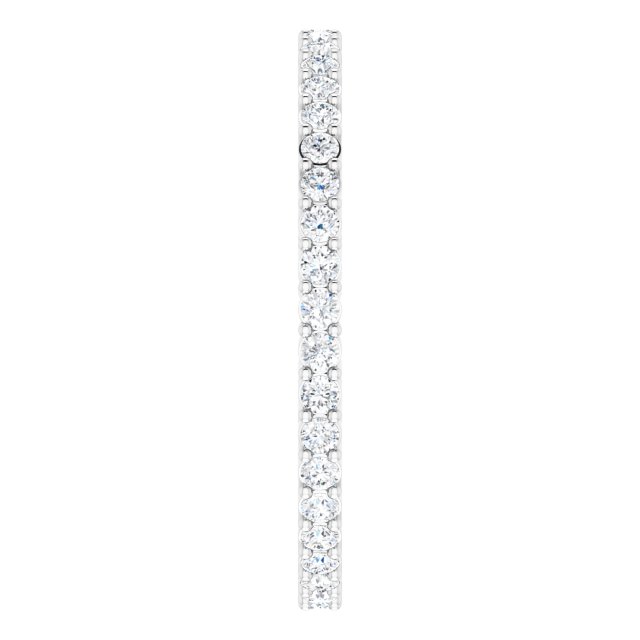 Platinum Round Lab-Grown Diamond Shared-Prong Eternity Band – 1.5 mm Stones (1/2 CTW) - view 4