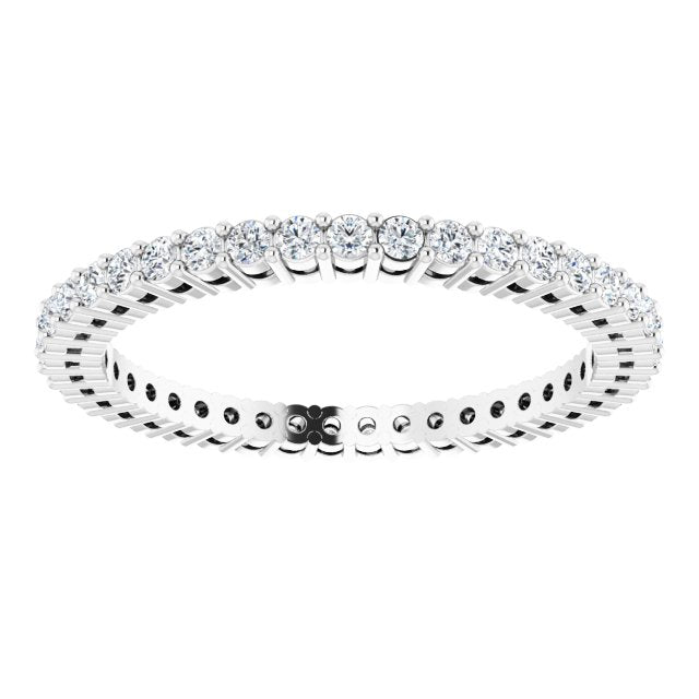 Platinum Round Lab-Grown Diamond Shared-Prong Eternity Band – 1.5 mm Stones (1/2 CTW) - view 3