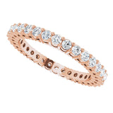 14K Gold Round Lab-Grown Diamond Shared-Prong Eternity Band – 1.7 mm Stones (1/2–5/8 CTW) - Rose Gold - view 5