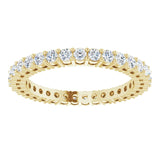 14K Gold Round Lab-Grown Diamond Shared-Prong Eternity Band – 1.7 mm Stones (1/2–5/8 CTW) - Yellow Gold - view 3