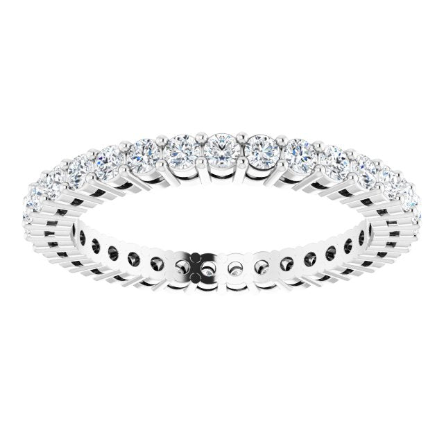 Platinum Round Lab-Grown Diamond Shared-Prong Eternity Band – 1.7 mm Stones (1/2–5/8 CTW) - view 3