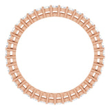 14K Gold Round Lab-Grown Diamond Shared-Prong Eternity Band – 1.7 mm Stones (1/2–5/8 CTW) - Rose Gold - view 2
