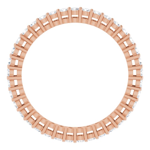 14K Gold Round Lab-Grown Diamond Shared-Prong Eternity Band – 1.7 mm Stones (1/2–5/8 CTW) - Rose Gold - view 2