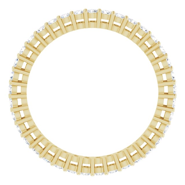14K Gold Round Lab-Grown Diamond Shared-Prong Eternity Band – 1.7 mm Stones (1/2–5/8 CTW) - Yellow Gold - view 2