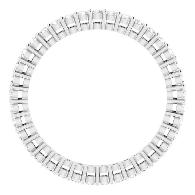 Platinum Round Lab-Grown Diamond Shared-Prong Eternity Band – 1.7 mm Stones (1/2–5/8 CTW) - view 2
