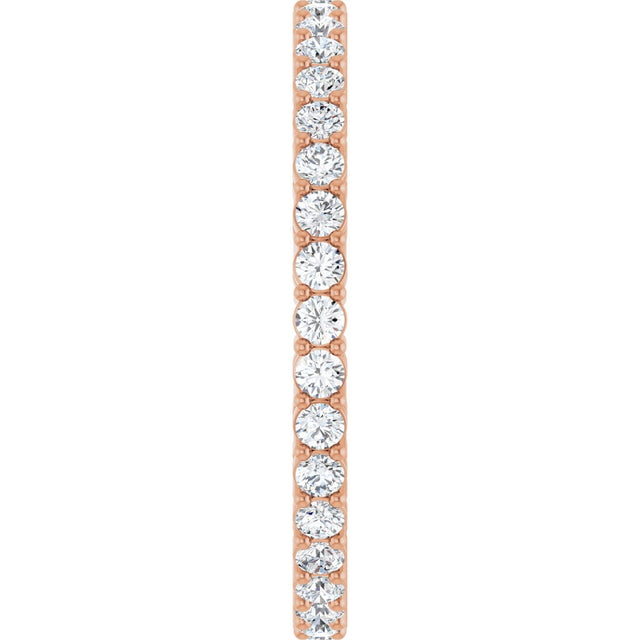 14K Gold Round Lab-Grown Diamond Shared-Prong Eternity Band – 1.7 mm Stones (1/2–5/8 CTW) - Rose Gold - view 4