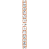 14K Gold Round Natural Diamond Shared-Prong Eternity Band – 1.7 mm Stones (1/2–3/4 CTW) - Rose Gold - view 4