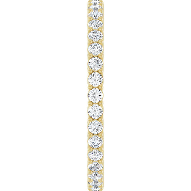 14K Gold Round Lab-Grown Diamond Shared-Prong Eternity Band – 1.7 mm Stones (1/2–5/8 CTW) - Yellow Gold - view 4
