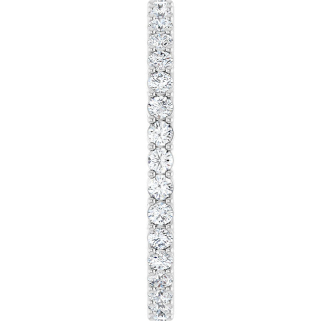 14K Gold Round Lab-Grown Diamond Shared-Prong Eternity Band – 1.7 mm Stones (1/2–5/8 CTW) - White Gold - view 4