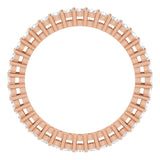 14K Gold Round Lab-Grown Diamond Shared-Prong Eternity Band – 1.5 mm Stones (1/2 CTW) - Rose Gold - view 2