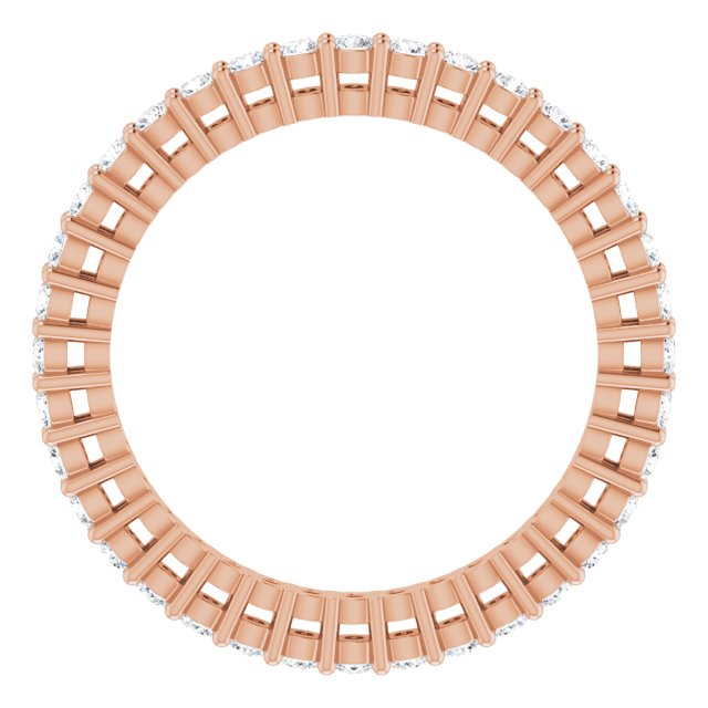 14K Gold Round Lab-Grown Diamond Shared-Prong Eternity Band – 1.5 mm Stones (1/2 CTW) - Rose Gold - view 2