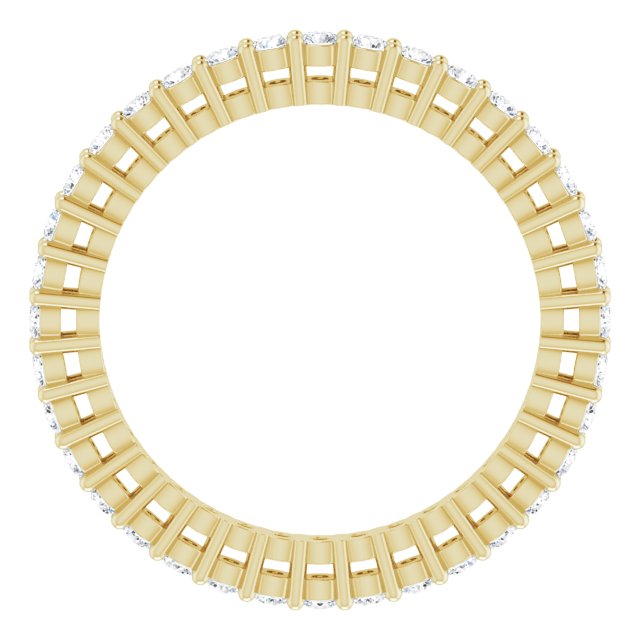 14K Gold Round Lab-Grown Diamond Shared-Prong Eternity Band – 1.5 mm Stones (1/2 CTW) - Yellow Gold - view 2