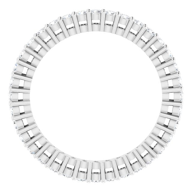 Platinum Round Lab-Grown Diamond Shared-Prong Eternity Band – 1.5 mm Stones (1/2 CTW) - view 2