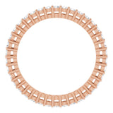 14K Gold Round Natural Diamond Shared-Prong Eternity Band – 1.5 mm Stones (1/2–5/8 CTW) - Rose Gold - view 2