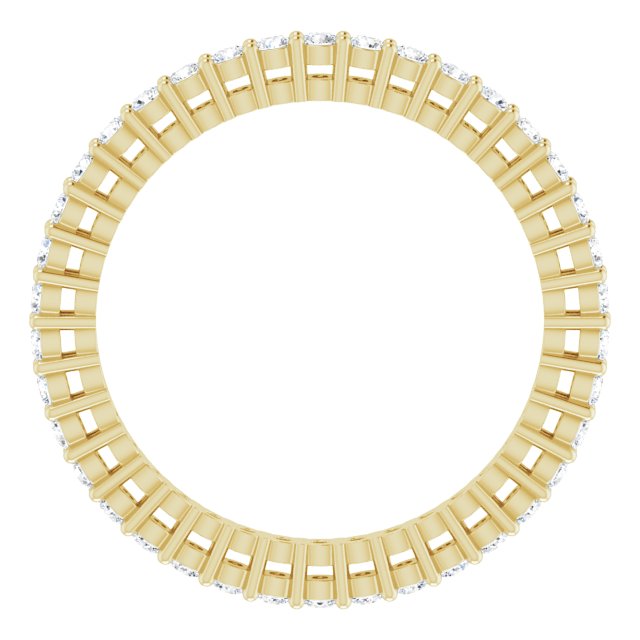 14K Gold Round Lab-Grown Diamond Shared-Prong Eternity Band – 1.5 mm Stones (1/2 CTW) - Yellow Gold - view 2
