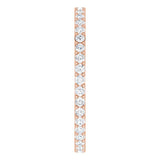 14K Gold Round Lab-Grown Diamond Shared-Prong Eternity Band – 1.5 mm Stones (1/2 CTW) - Rose Gold - view 4