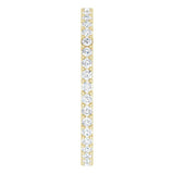 14K Gold Round Natural Diamond Shared-Prong Eternity Band – 1.5 mm Stones (1/2–5/8 CTW) - Yellow Gold - view 4
