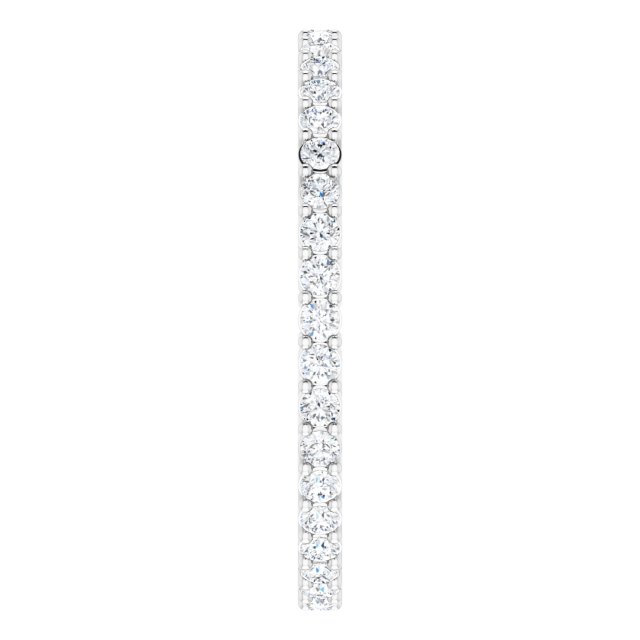 14K Gold Round Lab-Grown Diamond Shared-Prong Eternity Band – 1.5 mm Stones (1/2 CTW) - White Gold - view 4