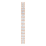 14K Gold Round Lab-Grown Diamond Shared-Prong Eternity Band – 1.7 mm Stones (1/2–5/8 CTW) - Rose Gold - view 4
