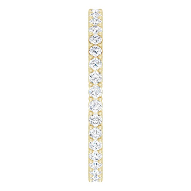 14K Gold Round Lab-Grown Diamond Shared-Prong Eternity Band – 1.7 mm Stones (1/2–5/8 CTW) - Yellow Gold - view 4