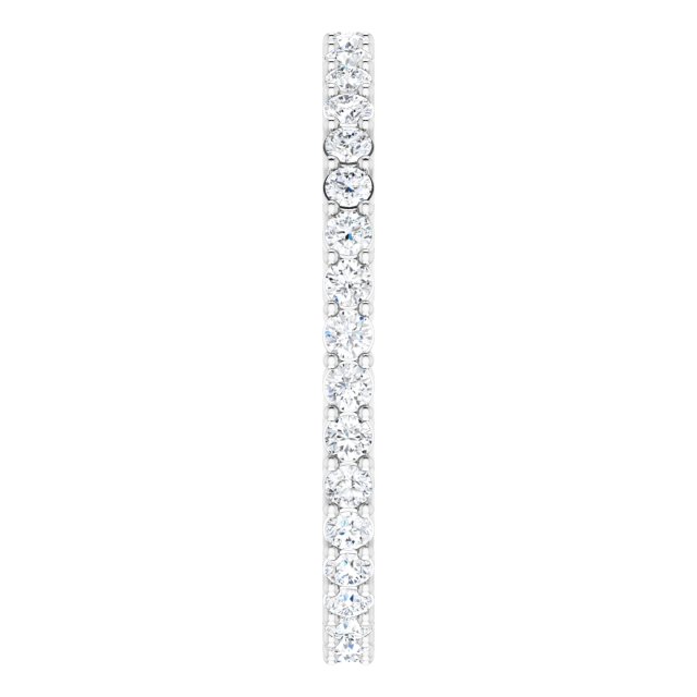 14K Gold Round Lab-Grown Diamond Shared-Prong Eternity Band – 1.7 mm Stones (1/2–5/8 CTW) - White Gold - view 4