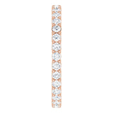 14K Gold Round Lab-Grown Diamond Shared-Prong Eternity Band – 1.7 mm Stones (1/2–5/8 CTW) - Rose Gold - view 4