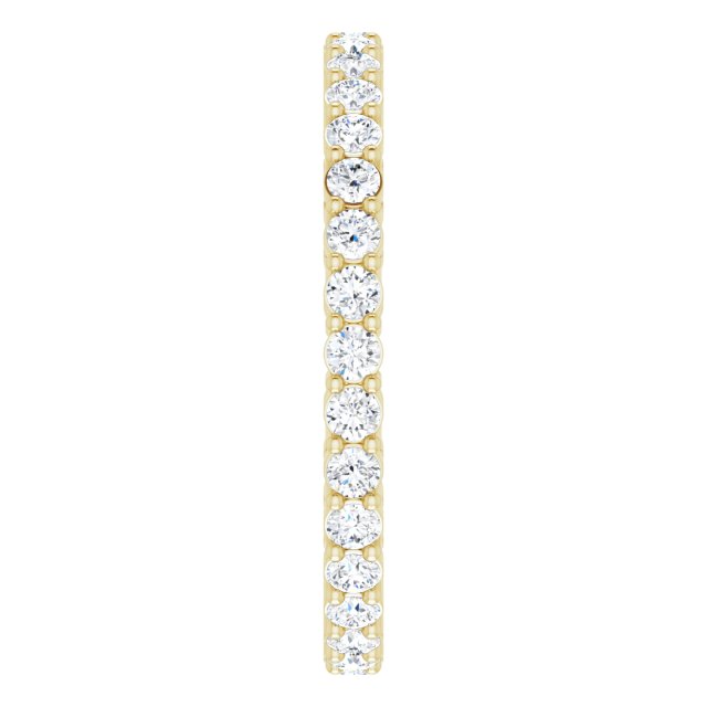 14K Gold Round Lab-Grown Diamond Shared-Prong Eternity Band – 1.7 mm Stones (1/2–5/8 CTW) - Yellow Gold - view 4
