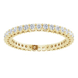 14K Gold Round Lab-Grown Diamond Shared-Prong Eternity Band – 1.7 mm Stones (1/2–5/8 CTW) - Yellow Gold - view 3