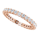 14K Gold Round Lab-Grown Diamond Shared-Prong Eternity Band – 2 mm Stones (7/8–1 CTW) - Rose Gold - view 5
