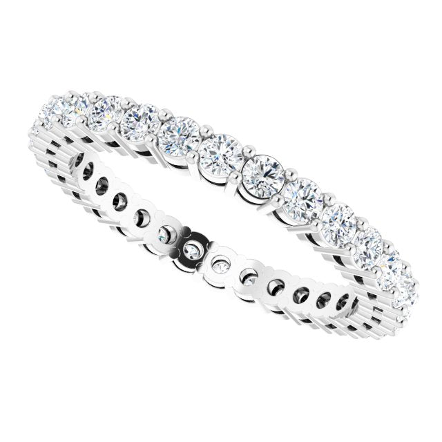 Platinum Round Lab-Grown Diamond Shared-Prong Eternity Band – 2 mm Stones (7/8–1 CTW) - view 5