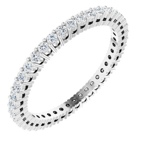 Platinum Round Lab-Grown Diamond Shared-Prong Eternity Band – 1.5 mm Stones (1/2 CTW)