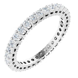 14K Gold Round Lab-Grown Diamond Shared-Prong Eternity Band – 1.7 mm Stones (1/2–5/8 CTW) - White Gold